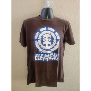 Element Men's Gray Vintage Short Sleeve Logo Graphic Tee Size Medium